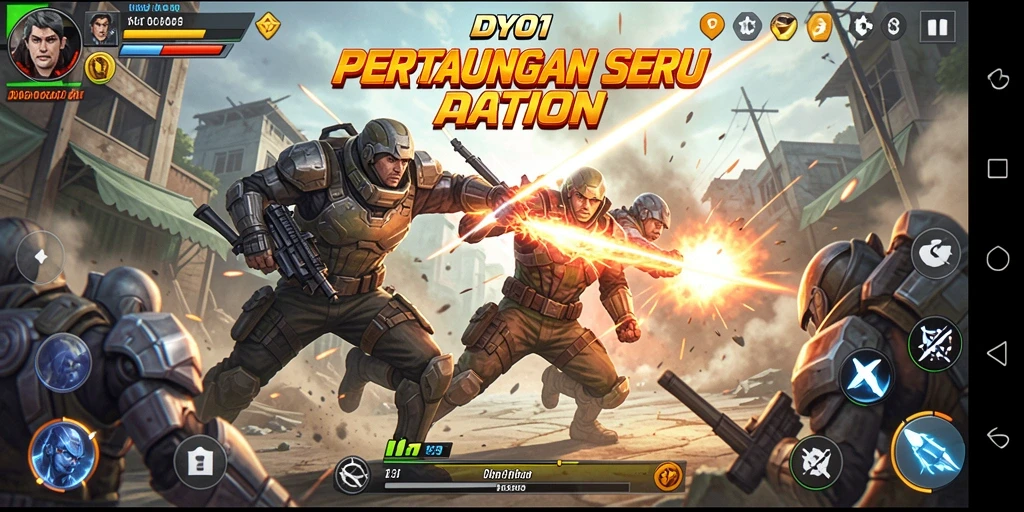 Tampilan seru dari gameplay DY01 yang penuh aksi.