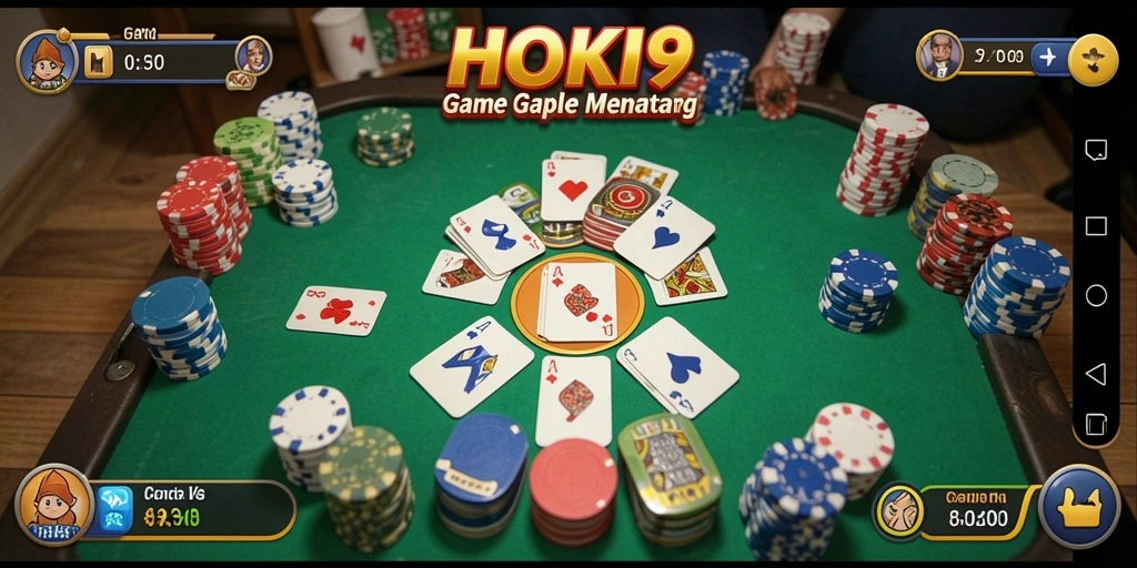 Tampilan menarik dari gameplay Gaple HOKI9 yang seru.