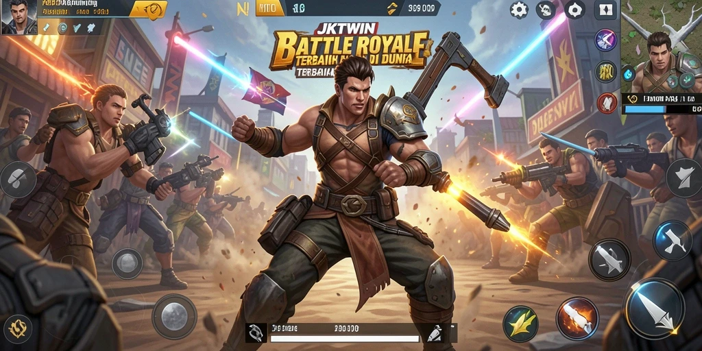 Gameplay seru JKTWIN dalam pertarungan Battle Royale.