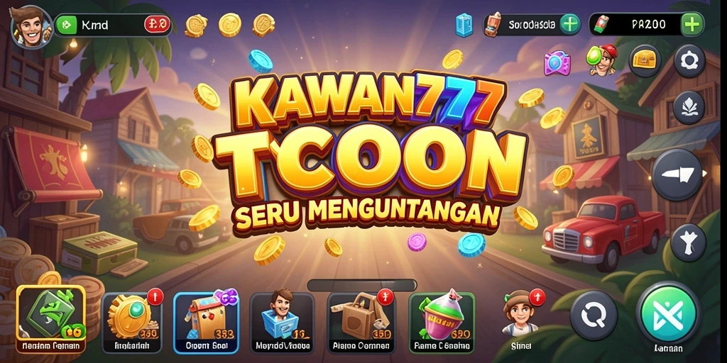 Tampilan screenshot KAWAN777 menunjukkan pemain mengelola bisnis dengan strategi cerdas.