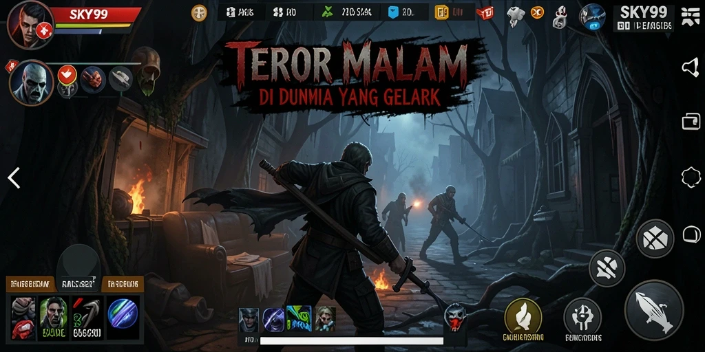 Gameplay <strong>SKY99</strong> yang menegangkan dan mengerikan di dunia gelap.