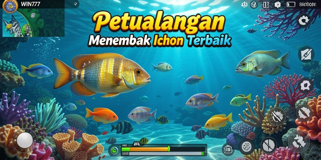 Tampilan gameplay seru dari WIN777 dalam menembak ikan.